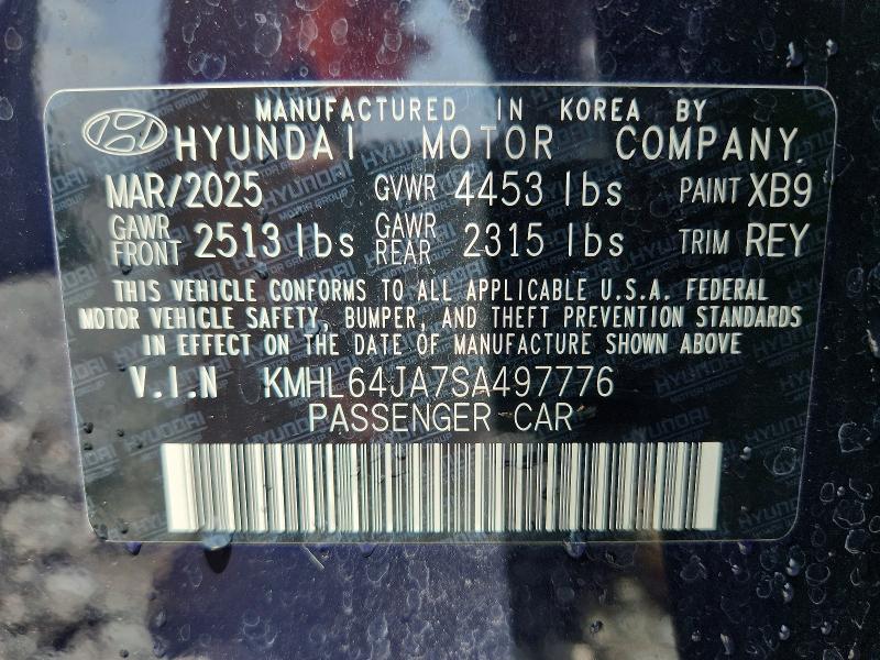 Aukcja sprzedaży 2025 Hyundai Sonata, vin: KMHL64JA7SA497776, numer aukcji: 60929656