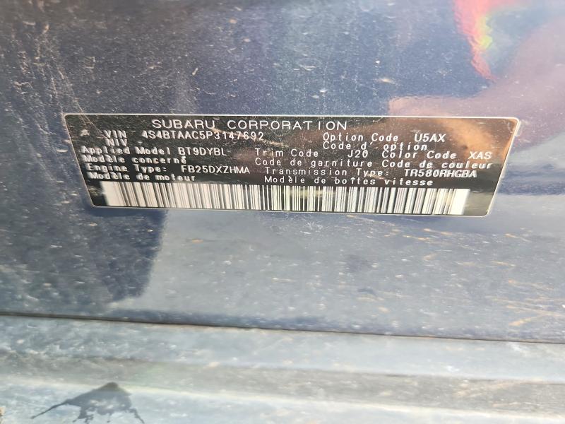 Aukcja sprzedaży 2023 Subaru Outback, vin: 4S4BTAAC5P3147692, numer aukcji: 62391726
