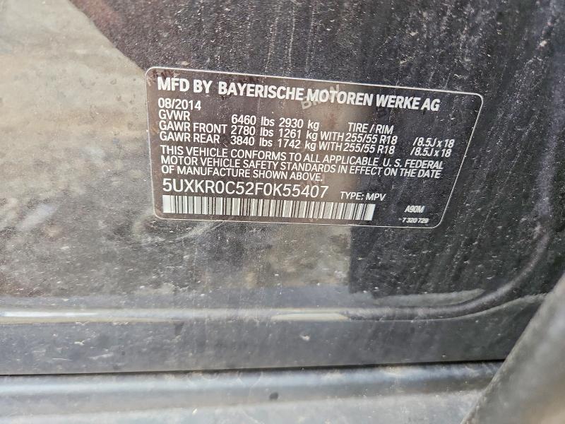 62855366 :رقم المزاد ، 5UXKR0C52F0K55407 vin ، 2015 Bmw X5 مزاد بيع