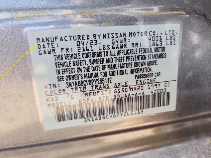 Продаж на аукціоні авто 2023 Nissan Sentra, vin: 3N1AB8CV8PY265112, номер лоту: 85793345