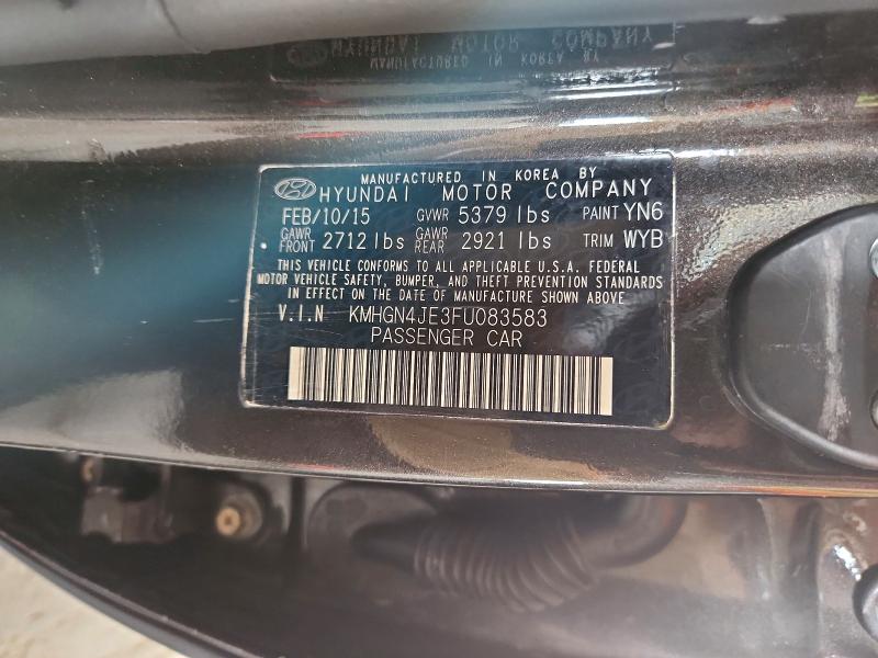 Продаж на аукціоні авто 2015 Hyundai Genesis, vin: KMHGN4JE3FU083583, номер лоту: 61894826