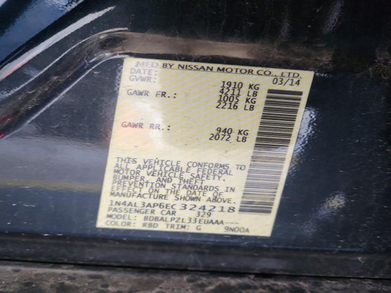 Auction sale of the 2014 Nissan Altima, vin: 1N4AL3AP6EC324218, lot number: 59607496