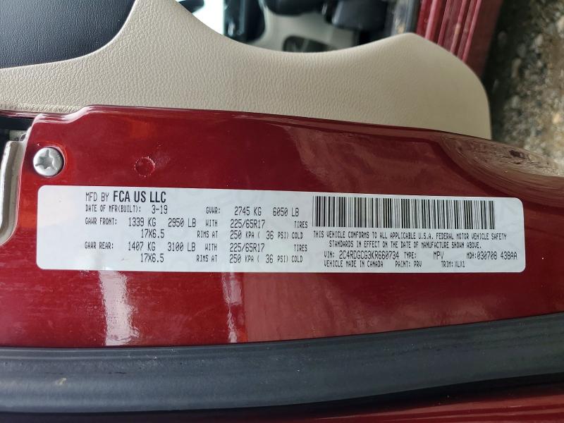 Aukcja sprzedaży 2019 Dodge Grand Caravan, vin: 2C4RDGCG3KR660734, numer aukcji: 60577976
