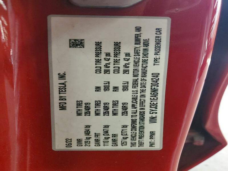 Продаж на аукціоні авто 2022 Tesla Model 3, vin: 5YJ3E1EA6NF304240, номер лоту: 61013306