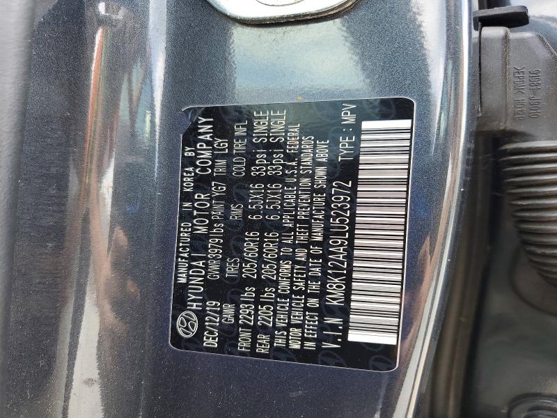59573976 :رقم المزاد ، KM8K12AA9LU523972 vin ، 2020 Hyundai Kona مزاد بيع