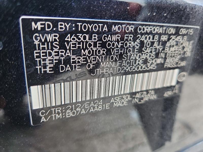 Aukcja sprzedaży 2016 Lexus Is, vin: JTHBA1D29G5005345, numer aukcji: 63014946
