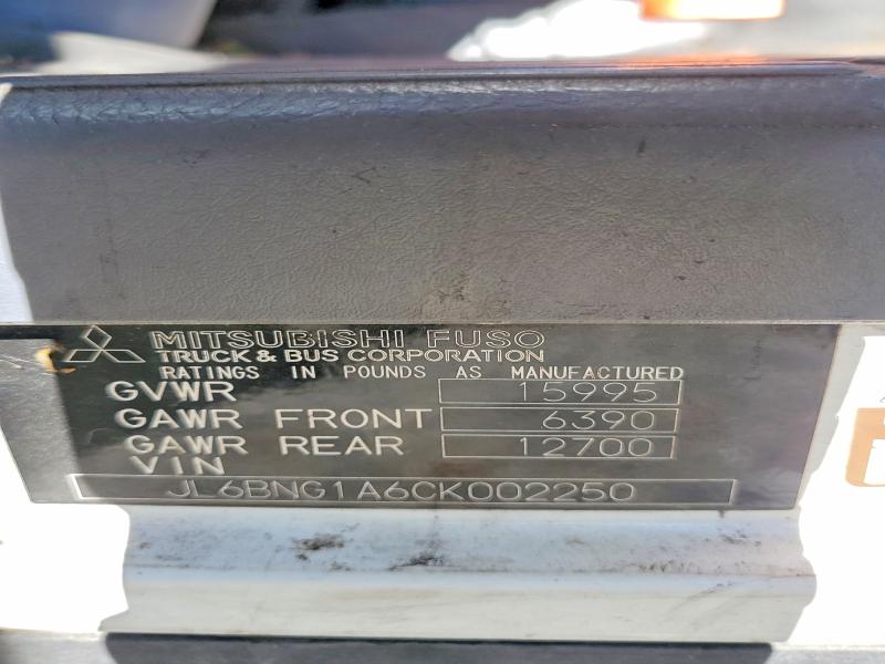 62327286 :رقم المزاد ، JL6BNG1A6CK002250 vin ، 2012 Mitsubishi Fec72s مزاد بيع