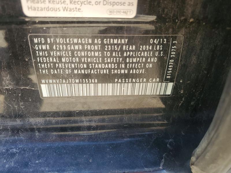 Продаж на аукціоні авто 2013 Volkswagen Gti, vin: WVWHV7AJ7DW135368, номер лоту: 59624636