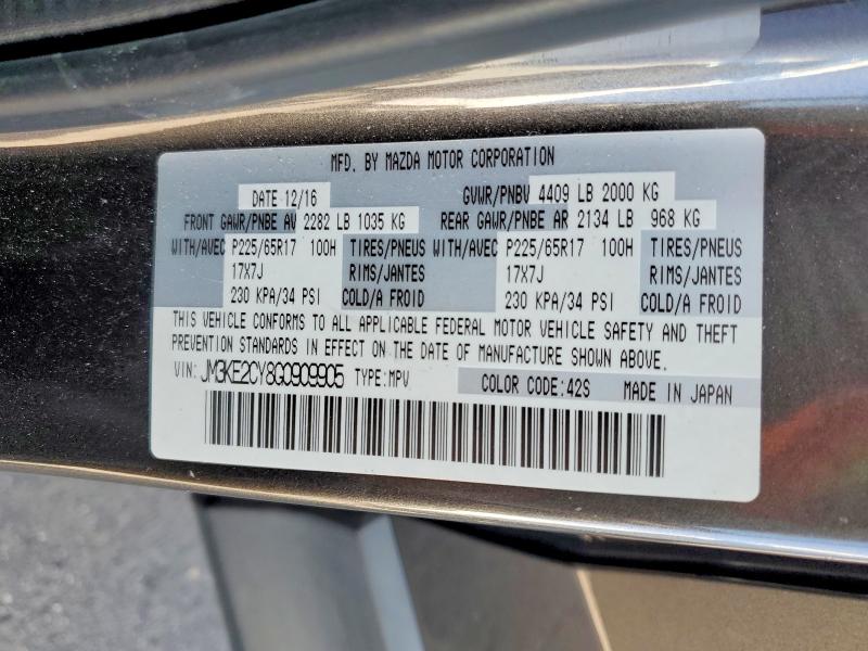 Продаж на аукціоні авто 2016 Mazda Cx-5, vin: JM3KE2CY8G0909905, номер лоту: 62781946