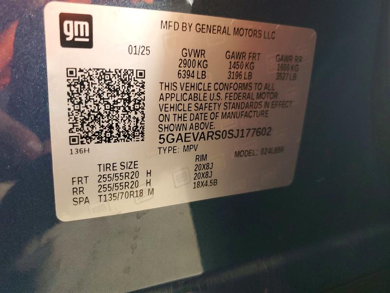 Aukcja sprzedaży 2025 Buick Enclave, vin: 5GAEVARS0SJ177602, numer aukcji: 62766666