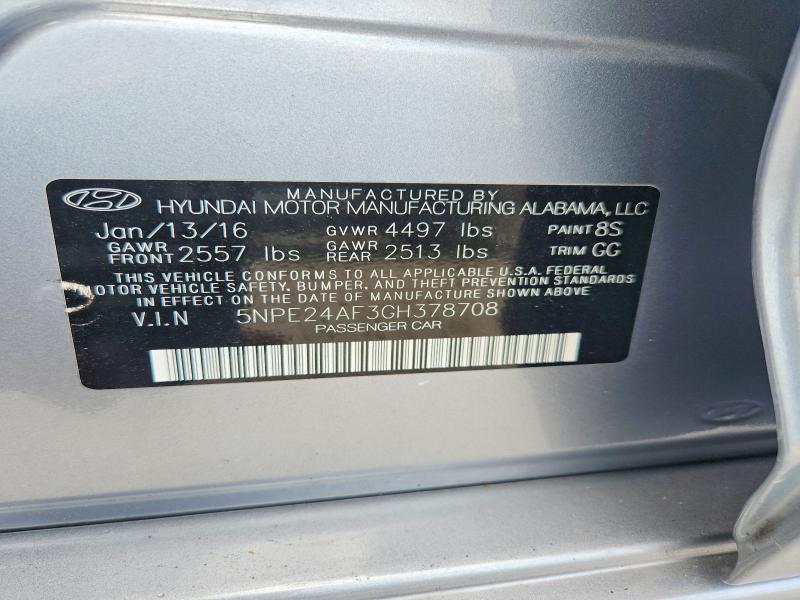 Продажа на аукционе авто 2016 Hyundai Sonata, vin: 5NPE24AF3GH378708, номер лота: 59856066