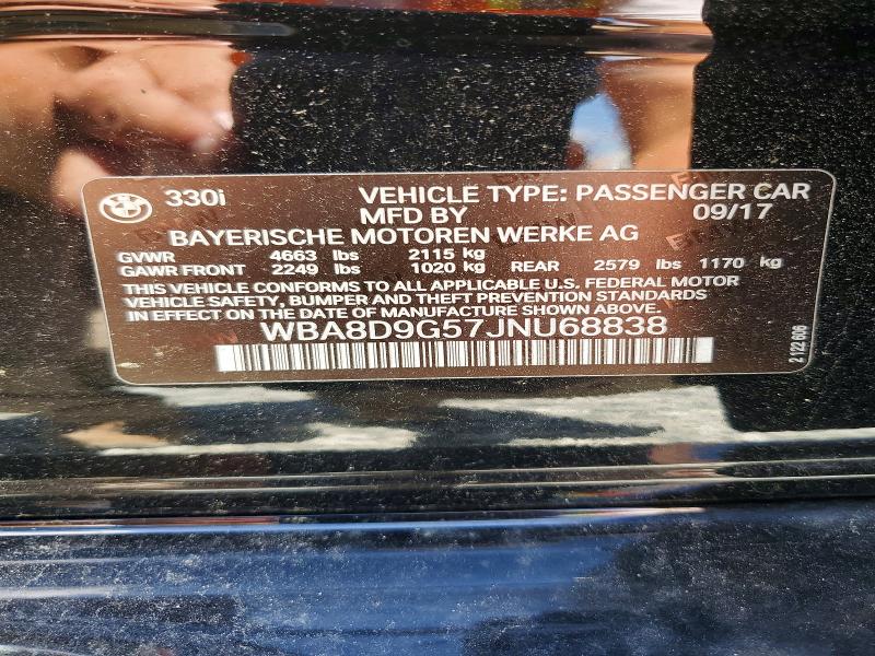 Aukcja sprzedaży 2018 Bmw 330, vin: WBA8D9G57JNU68838, numer aukcji: 63647256