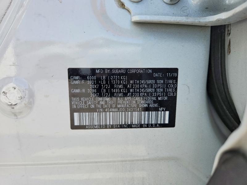 Продажа на аукционе авто 2020 Subaru Ascent, vin: 4S4WMAJD0L3431541, номер лота: 59274316