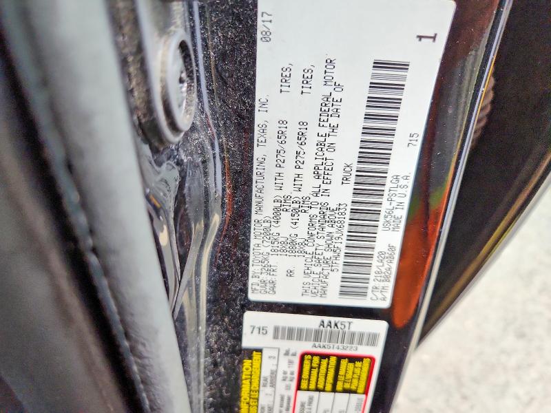 Aukcja sprzedaży 2018 Toyota Tundra, vin: 5TFHW5F19JX681833, numer aukcji: 62738596
