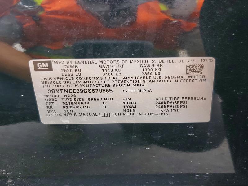 62590686 :رقم المزاد ، 3GYFNEE39GS570555 vin ، 2016 Cadillac Srx مزاد بيع
