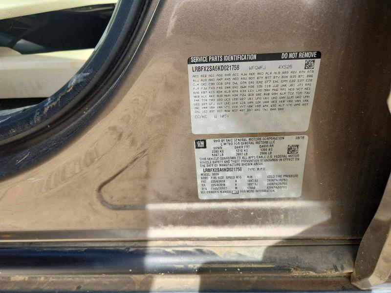 Продаж на аукціоні авто 2019 Buick Envision, vin: LRBFX2SA6KD021758, номер лоту: 62311036