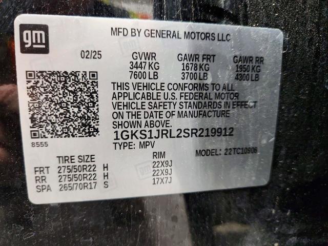 Продаж на аукціоні авто 2025 Gmc Yukon Xl, vin: 1GKS1JRL2SR219912, номер лоту: 59020766