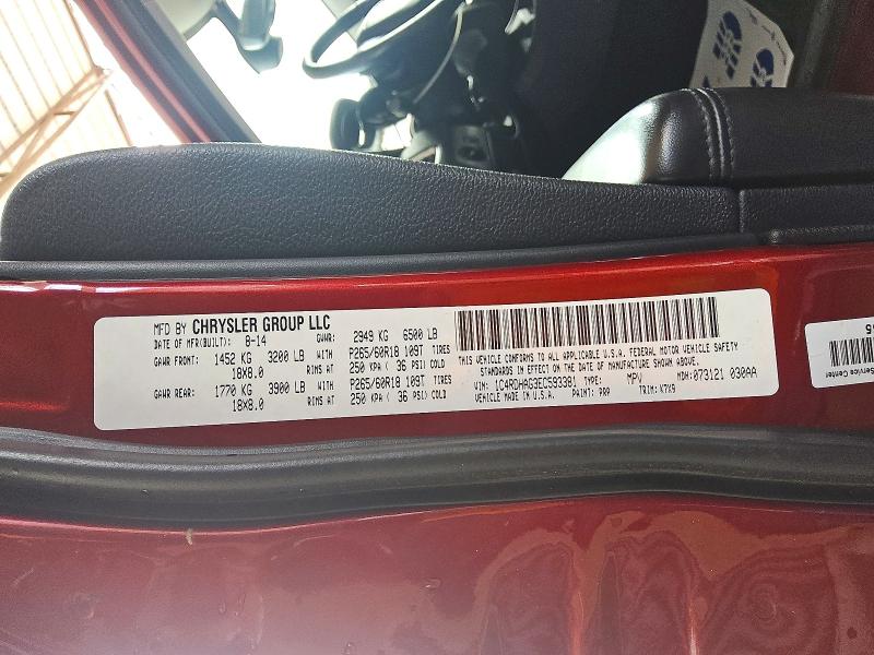 Aukcja sprzedaży 2014 Dodge Durango, vin: 1C4RDHAG3EC593381, numer aukcji: 60038846