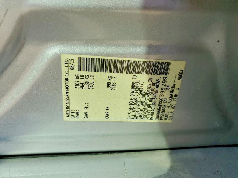 2016 Nissan Maxima მანქანა იყიდება აუქციონზე, vin: 1N4AA6APXGC395299, აუქციონის ნომერი: 61209276