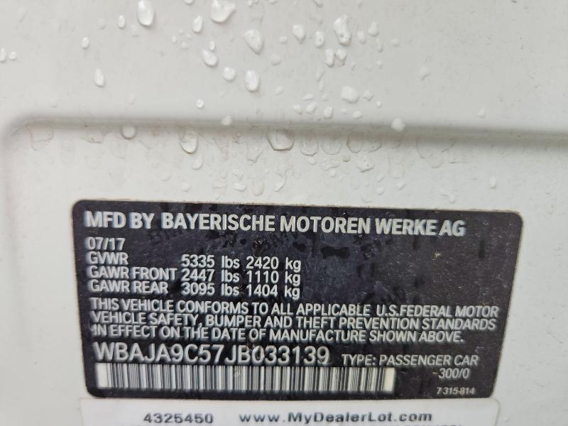 Продаж на аукціоні авто 2018 Bmw 5 Series, vin: WBAJA9C57JB033139, номер лоту: 60082546