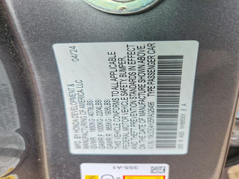 61757026 :رقم المزاد ، 19UDE4H35RA026496 vin ، 2024 Acura Integra مزاد بيع