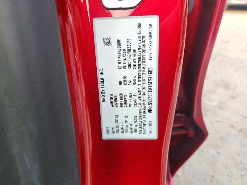 Продаж на аукціоні авто 2025 Tesla Model 3, vin: 5YJ3E1EA7SF971605, номер лоту: 60859766