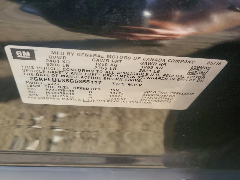 Aukcja sprzedaży 2016 Gmc Terrain, vin: 2GKFLUE35G6355117, numer aukcji: 58941566