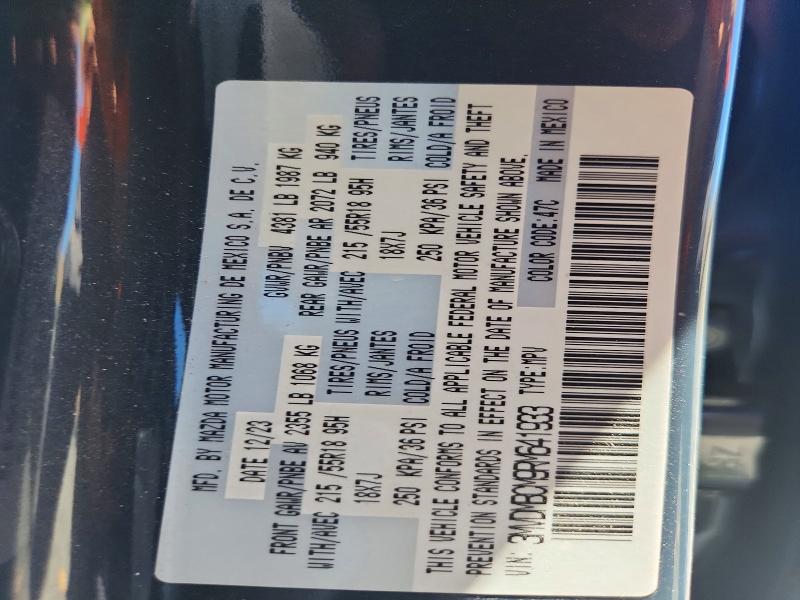 62804736 :رقم المزاد ، 3MVDMBCM9RM641933 vin ، 2024 Mazda Cx-30 مزاد بيع
