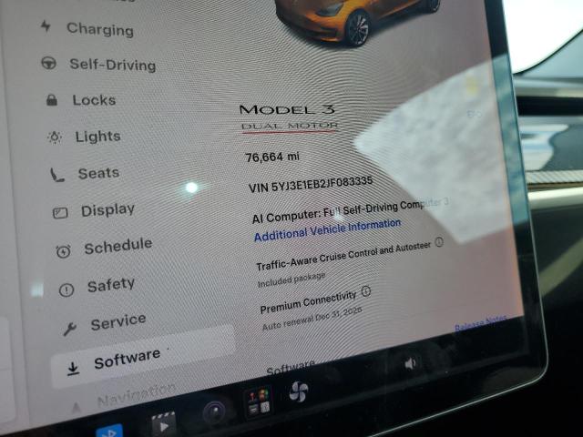 60736416 :رقم المزاد ، 5YJ3E1EB2JF083335 vin ، 2018 Tesla Model 3 مزاد بيع