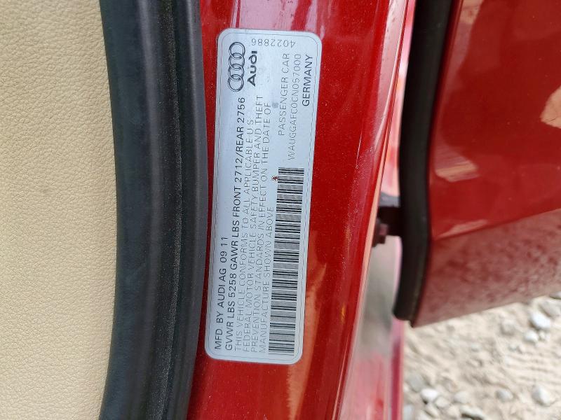 Aukcja sprzedaży 2012 Audi A6, vin: WAUGGAFC0CN057000, numer aukcji: 60934646