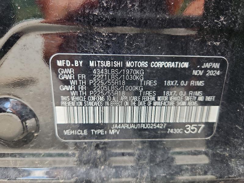 63337926 :رقم المزاد ، JA4ARUAU1RU025427 vin ، 2024 Mitsubishi Outlander Sport مزاد بيع