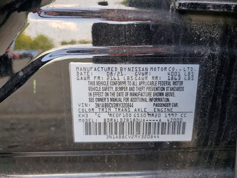 62808886 :رقم المزاد ، 3N1AB8CV2MY320844 vin ، 2021 Nissan Sentra مزاد بيع