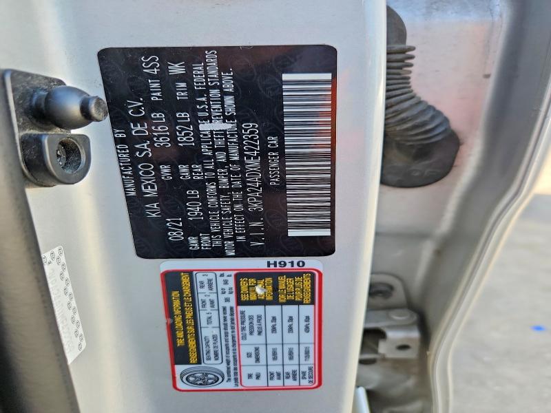61725726 :رقم المزاد ، 3KPA24ADXME422359 vin ، 2021 Kia Rio مزاد بيع