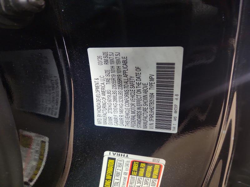 Aukcja sprzedaży 2026 Honda Odyssey, vin: 5FNRL6H82TB051694, numer aukcji: 61588826
