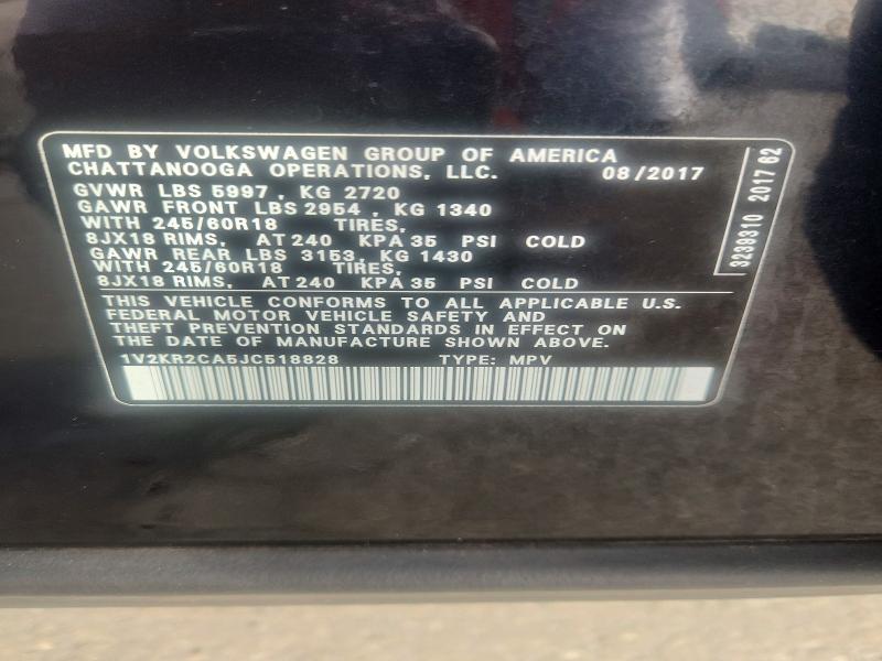 Aukcja sprzedaży 2018 Volkswagen Atlas, vin: 1V2KR2CA5JC518828, numer aukcji: 61182236
