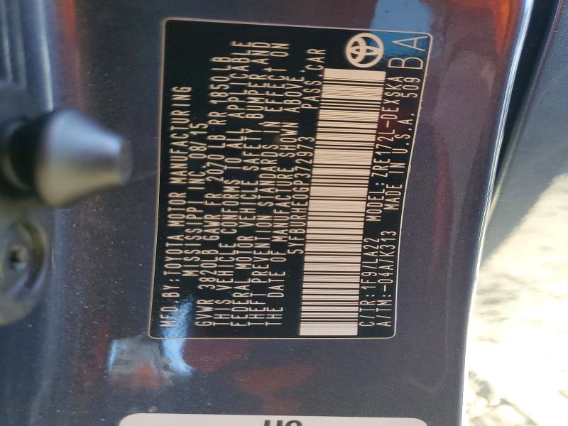 60499106 :رقم المزاد ، 5YFBURHE0GP372973 vin ، 2016 Toyota Corolla مزاد بيع