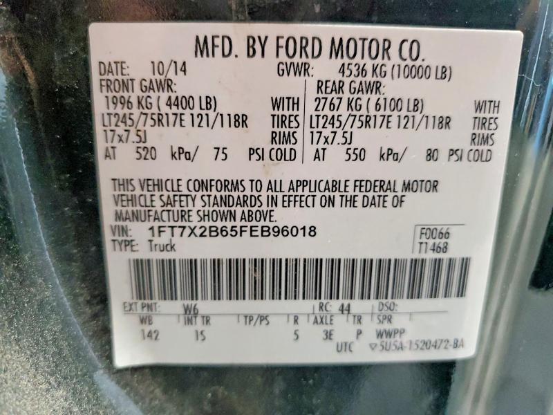 Aukcja sprzedaży 2015 Ford F250, vin: 1FT7X2B65FEB96018, numer aukcji: 61595376