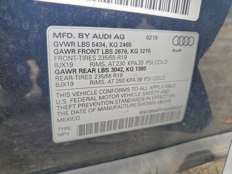 Продаж на аукціоні авто 2019 Audi Q5, vin: WA1BNAFY1K2068323, номер лоту: 62032986