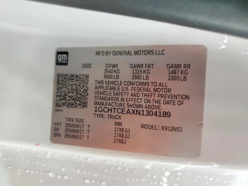 Продажа на аукционе авто 2022 Chevrolet Colorado, vin: 1GCHTCEAXN1304189, номер лота: 60200116