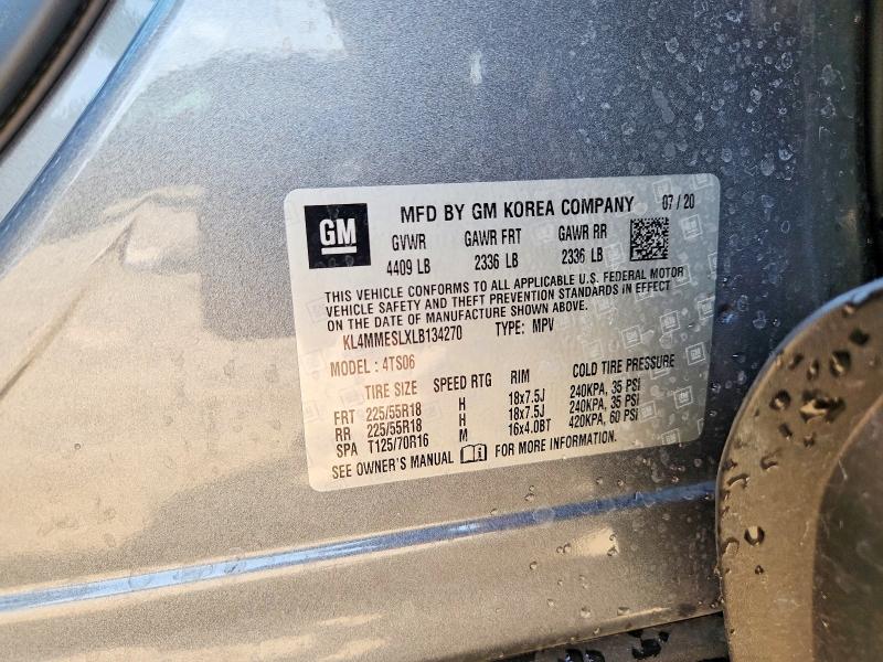 62317946 :رقم المزاد ، KL4MMESLXLB134270 vin ، 2020 Buick Encore Gx مزاد بيع