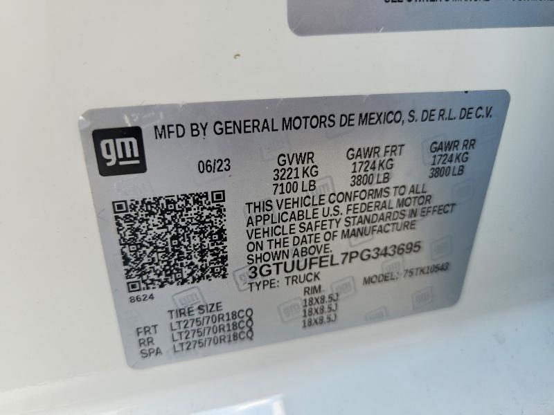 61200746 :رقم المزاد ، 3GTUUFEL7PG343695 vin ، 2023 Gmc Sierra مزاد بيع