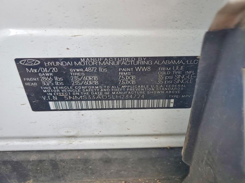 Продаж на аукціоні авто 2020 Hyundai Santa Fe, vin: 5NMS33AD5LH234724, номер лоту: 60175366