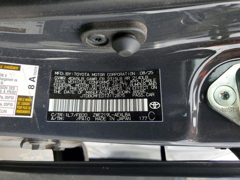 Продажа на аукционе авто 2026 Toyota Corolla Hybrid, vin: JTDBCMFE0T3112875, номер лота: 61969836
