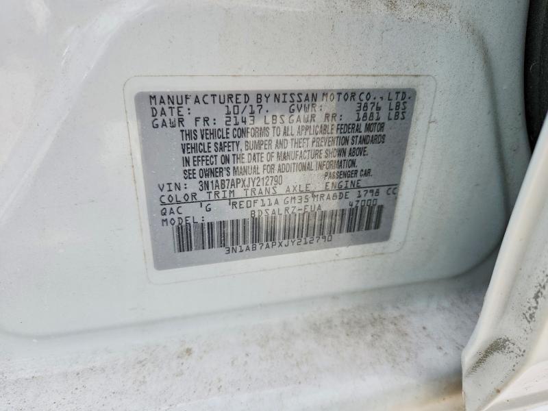 Aukcja sprzedaży 2018 Nissan Sentra, vin: 3N1AB7APXJY212790, numer aukcji: 61951386