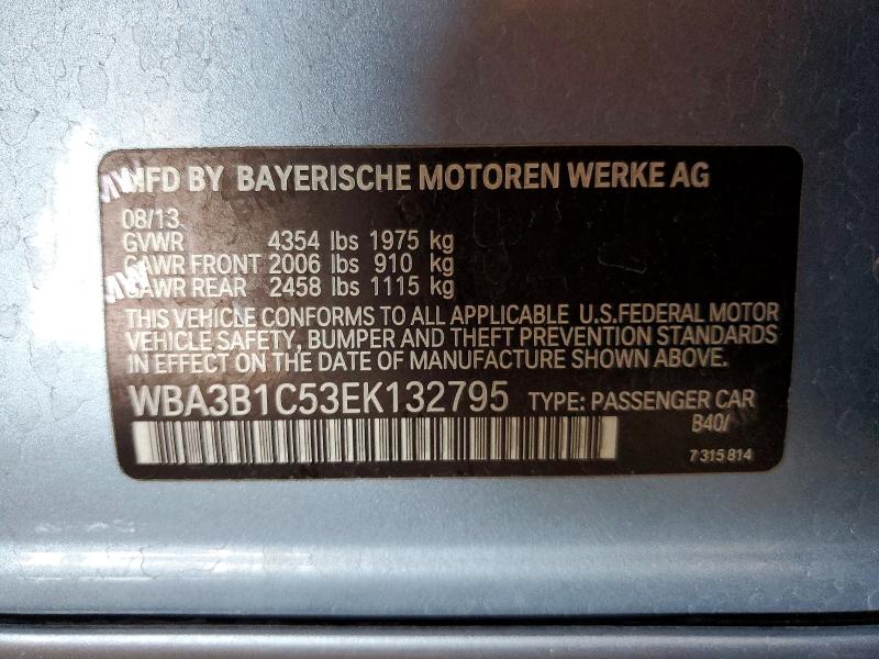 61351576 :رقم المزاد ، WBA3B1C53EK132795 vin ، 2014 Bmw 320 مزاد بيع