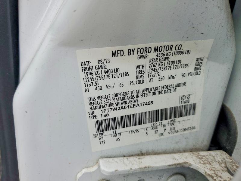 Aukcja sprzedaży 2014 Ford F250, vin: 1FT7W2A61EEA17458, numer aukcji: 62935746