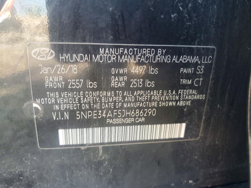 Aukcja sprzedaży 2018 Hyundai Sonata, vin: 5NPE34AF5JH686290, numer aukcji: 58938936