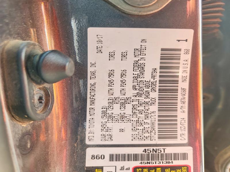 Auction sale of the 2017 Toyota Tacoma, vin: 5TFCZ5ANXHX117176, lot number: 59151216