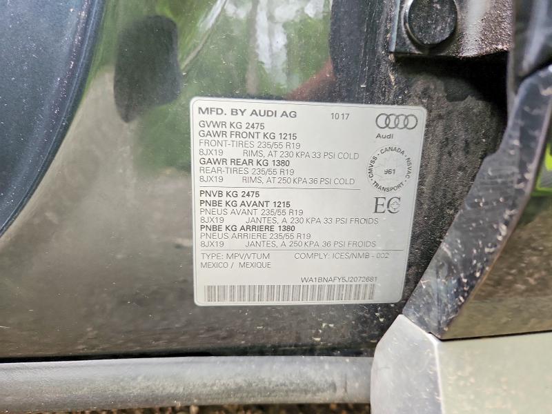 Aukcja sprzedaży 2018 Audi Q5, vin: WA1BNAFY5J2072681, numer aukcji: 61908146
