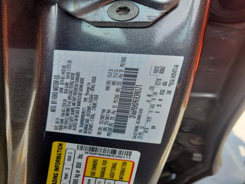 59400426 :رقم المزاد ، 3FA6P0HD9ER390171 vin ، 2014 Ford Fusion مزاد بيع